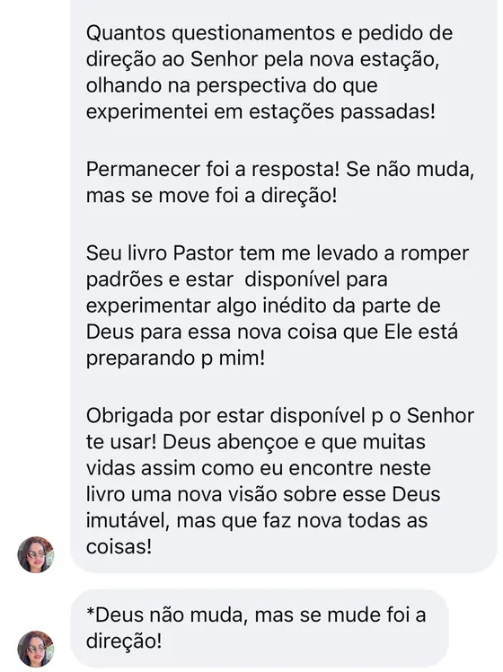 Mensagem de leitora sobre direção para uma nova estação