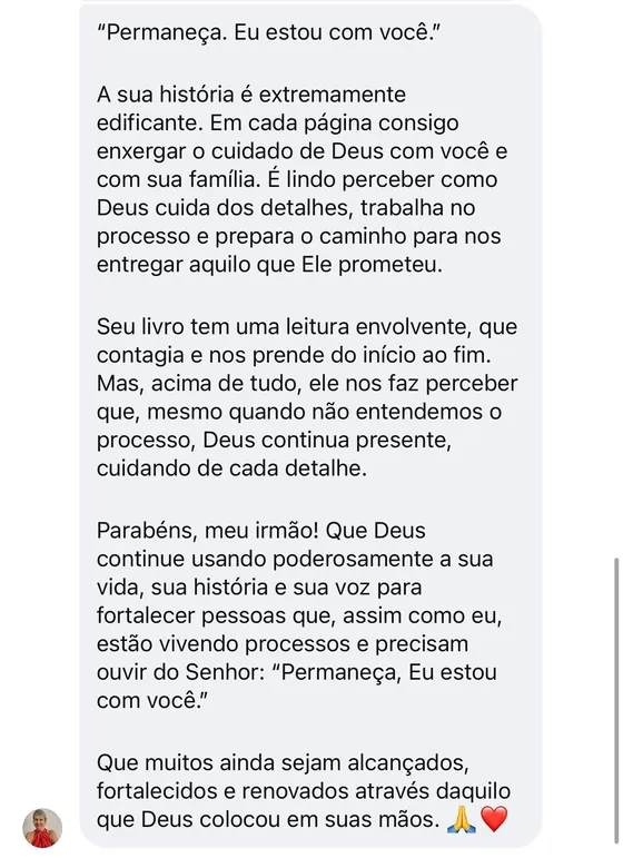 Mensagem de leitor sobre o cuidado de Deus em cada página