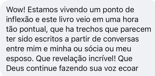 Mensagem de leitora sobre ponto de inflexão