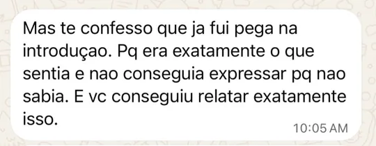 Mensagem de leitora sobre a introdução do livro